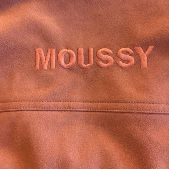 Moussy Suede Like Button Front Jacket Button Up M Pink Embroidered Moussy Back - Picture 5 of 8